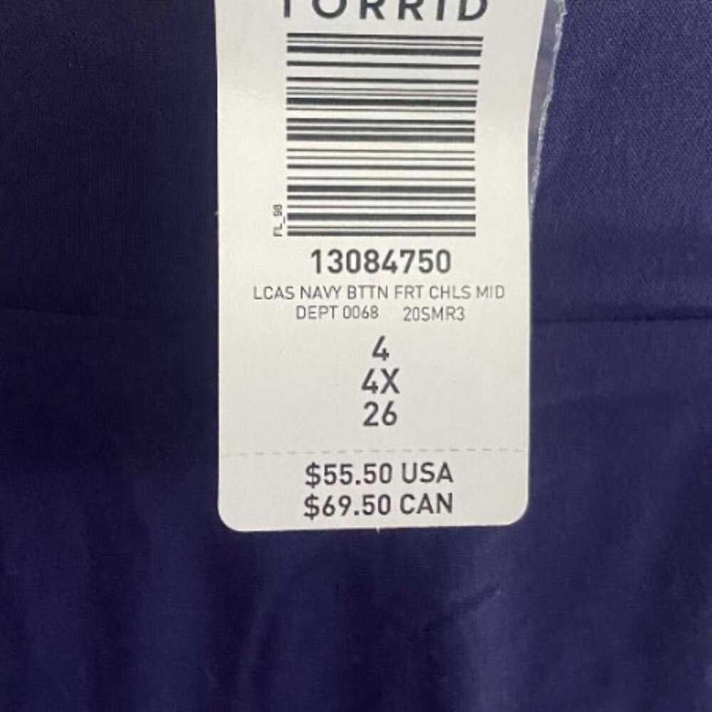 Torrid NWT size 4 (26W) Midi Challis Button-Front Skirt - Picture 8 of 8